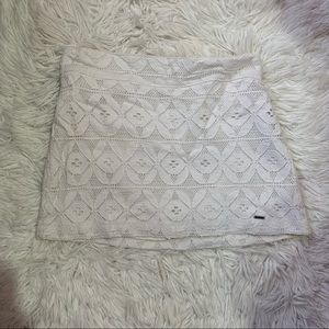 Hollister white lace mini skirt